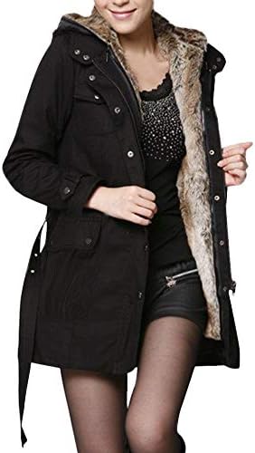 Women's Winter Fur Lining Coat JMETRIE Thick Long Jacket Hooded Parka