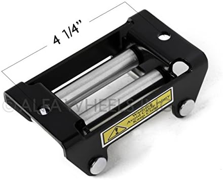 Winch Roller Fairlead By Alfa Wheels - AUTO / ATV Winch- Reduced Friction &amp; Secure Hold - Bolt pattern 4 1/4" - Suitable For Steel Cable - Heavy Duty &amp; Durable , for winches up to 2000 lbs Capacity