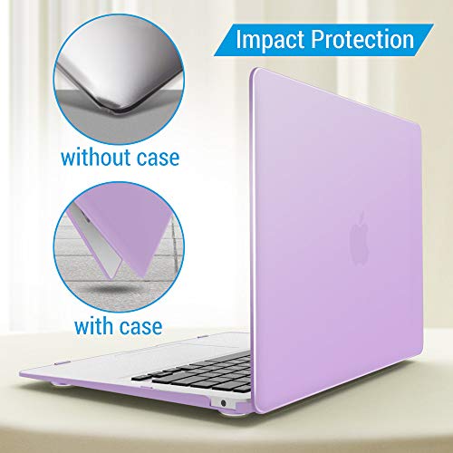 iBenzer MacBook Air 13 Inch Case 2018 Release New Version A1932, Soft Touch Hard Case Shell Cover for Apple MacBook Air 13 Retina with Touch ID, Purple, MMA-T13PU - Thumbnail 5