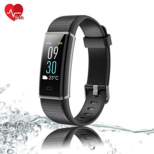 Semaco Fitness Tracker, Fitness Watch with Color Screen Heart Rate Monitor Sleep Monitor, IP68 Waterproof Step Counter Activity Tracker, Smart Watch for Kids Women and Men(Black)