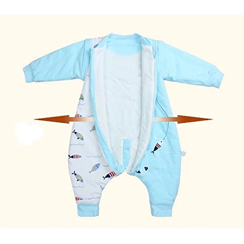 Soft Infant Baby Sleeping Bags M/31.5In Newborn Sleepwear Baby Nursery Swaddle Wrap Blanket Sleeping Bag,Fall Winter Sleeping Bag with Removable Sleeve Feet,Perfect for 0-1 Years Old Baby(Bule)