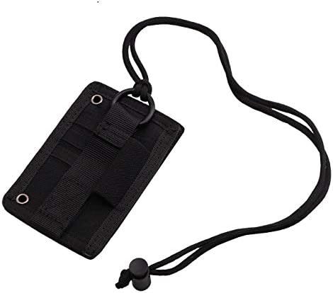 Gessence Portable Size Tactical ID Card Holder Hook & Loop Patch Badge Holder Neck Lanyard Key Ring and Credit Card Organizer