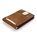 Men's Genuine Leather RFID Blocking Wallet With Money Clip For Men Father Husband Boyfriend Slim Bifold Profile (BROWN)
