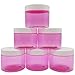 Slime Containers with Lids 6 ounce [PERFECT SLIME CONTAINERS, NO BPA's SAFE FOR KIDS] Small Plastic Storage Jars Screw Tops, Clear Pink [FOR ANY SLIME MAKER] …