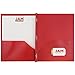 JAM PAPER Plastic Color POP Folders - 2 Pocket Durable Folders with Metal Prongs Fastener Clasps - Red - 6/Pack