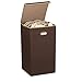 Household Essentials 5612 Collapsible Single Laundry Hamper with Magnetic Lid, Brown Coffee