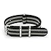 2pc 22mm Nato Ss Nylon Striped Black/Red,Black/Gray Interchangeable Replacement Pebble Lg Watch Band