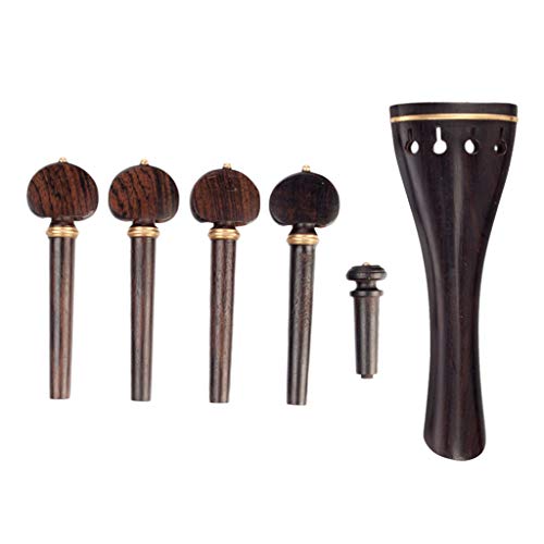 image for B Blesiya Durable Ebony 4/4 Violin Accessories Kit Tailpiece Tuning Pe