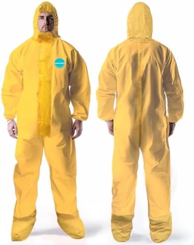 Amazon.com: EraSpooky Yellow Hazmat Suit with Gas Mask : Clothing