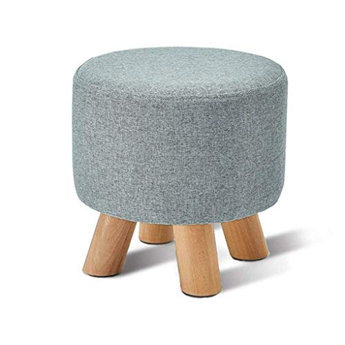 ZLZDZ Stool Footstool Wooden Shoe Bench Round Fabric for Makeup Living Room Corridor Heavy