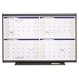 Quartet Prestige Total Erase Dry-Erase Four-Month Calendar, 3 x 2 Feet, Graphite Frame (4MCP23)