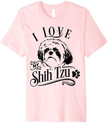 Mens I Love My Shih Tzu Dog Breed Shirt Pet Owner Mom Dad XL Pink