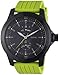 Guess Men's W95121G2 Green Silicone Quartz Watch with Black Dial