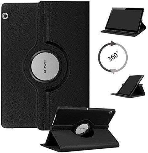 Luffytops Case for Huawei MediaPad T3 10, with 360 Degree Rotating Stand Smart Tablet Case Cover for Huawei MediaPad T3 10 (9.6") - Black