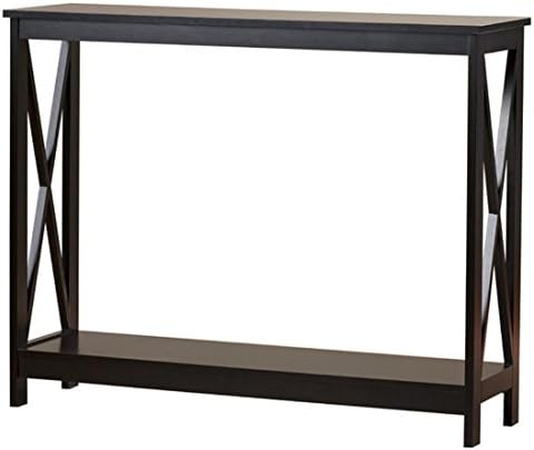 Washington Console Table - Featuring a Bottom Shelf That Provides Plenty of Space to Display Collectibles - Rich Glossy Black Finish (Black)