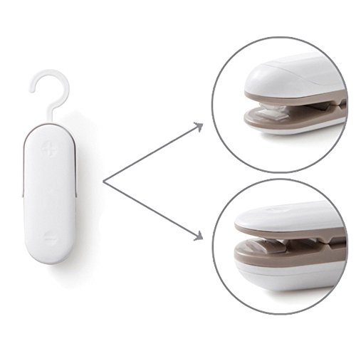 Mini Bag Sealer, Plastic Bag Resealer, Heat Sealer Portable Bag Resealer, Handheld Heat Vacuum Sealers, Food Storage Snack Fresh Bag Sealer YUGHGH (Random Color(No Battery))