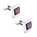 aminco MLB NY New York Mets Square Cufflinks with Square Shape Logo Design Gift Box Set