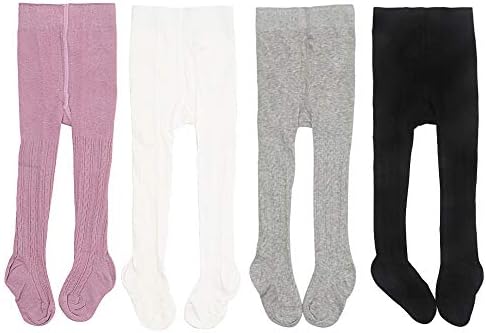 Looching 5 Pack Baby Toddler Girls Cute Cable Knit Cotton Tights Pantyhose Leggings Stocking Pants