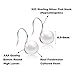 Pearl Drop Earrings 925 Sterling Silver White Freshwater Cultured Pearl Dangling Earrings for Women
