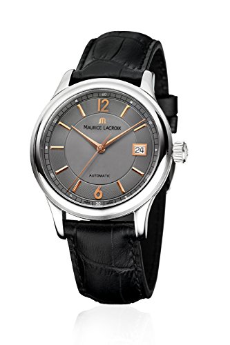 Maurice-Lacroix-Les-Classiques-Automatique-Date-LC6027-SS001-320-Herrenuhr-Automatik-Edelstahl-Gold-Saphirglas-Sichtboden-Gehuse-Edelstahl-Lederband-schwarz-Zifferblatt-anthrazit