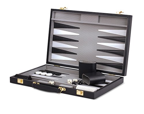 WE Games Black Backgammon Set- 14.75 inches
