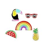 Onnea Enamel Summer Vacation Pins Set Pineapple Sunglasses Rainbow Watermelon Pins for Clothes/Bags/Backpacks