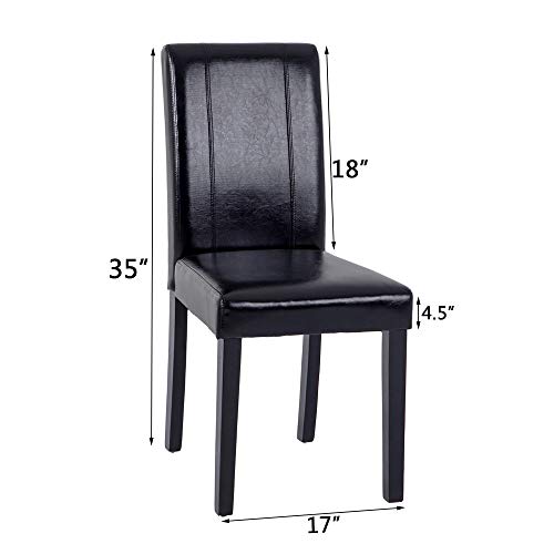 Set of 6 Modern Fabric Upholstered Dining Chairs Elegant Design Dining Room Chairs (Black Set of 6)