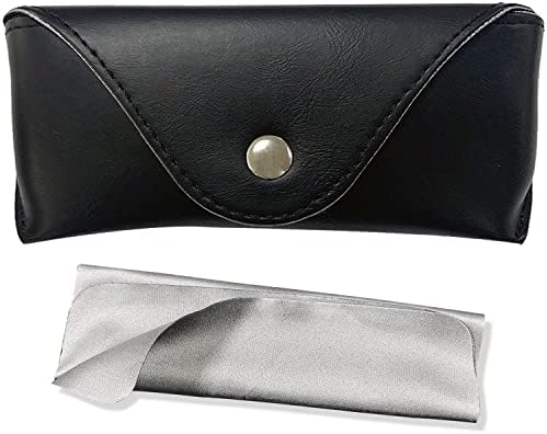 ZLYC Unisex Semi Hard Genuine Leather Eyeglass Case With Belt Loop