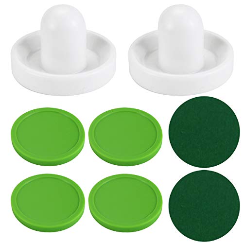 Wpxmer White Air Hockey Pushers and Extra Thick Pucks, Standard Size for Game Tables