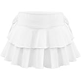 Ecolala Girls Summer Tennis Tiered Skirts Athletic High Waisted Ruffle Mini Skirts with Shorts