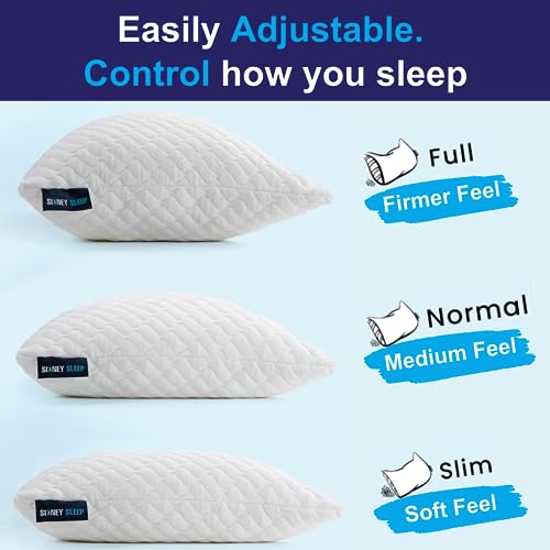 Sidney Sleep Bed Pillow for Side and Back Sleepers Adjustable Filling