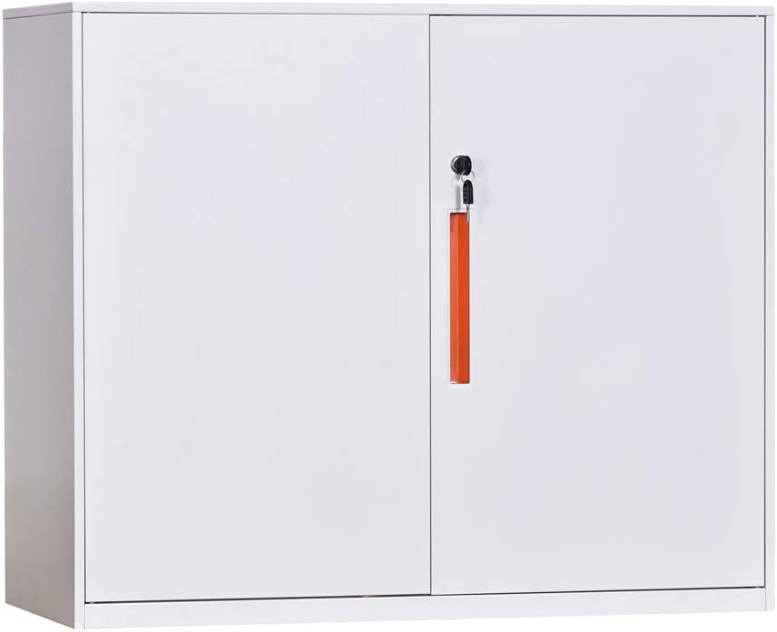 MECOLOR Furniture Metal Office File Cabinet with Door and Lock Height Adjustable (Black, 30 inch): Furniture & Decor