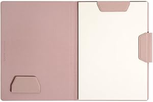 LHiDS Creative Magnetic Business Portfolio Lite Resume Padfolio Organizer with Clipboard, Paper Clip, Writing Pad, Pen/Card Holder, Magnetic Closure for Work, School and More (Rose Pink, A4/Letter)