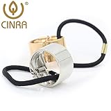 Elastics Ponytail Holder Hair Ties - CINRA Hair Elastic Metal Circle Hair Rope Band Hair Tie Hairpiece 2pcs