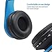 [Updated Version]OldShark Foldable Bluetooth Over-ear Headphone for Kids, On-ear Wireless Headset for Adults Built-in Mic With 3.5mm Audio Cable Blue and Black