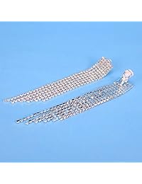 Stylebar Boho Pendientes de borla largos Bohemia con cadena de flecos, con cuentas de cristal, araña colgante para mujeres y niñas