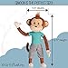 earthMonkeys Plush Toy Monkey Stuffed Animal | Cutest Stuffed Monkey Plush Ever! | Stands, Sits & Bends | Simeon The Stuffed Animal Monkey Will Become Your Kids Best Friend!