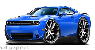 Challenger Dodge WALL DECAL 3D Sports Cartoon Car Movable Stickers Vinyl Wall Stickers for Kids Room