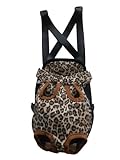 Pineocus Pet Dog Legs Out Front Carrier/Bag ,color leopard and black ,(Small)