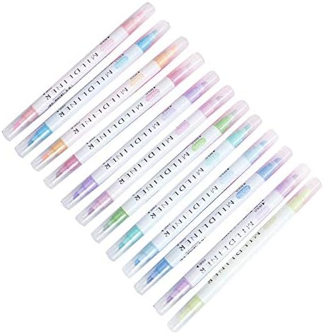 Mark Pen,BAOABAODAN 12 Pcs/Set Double Headed Fluorescent Pen Cute Art Highlighter Drawing Mark Pen