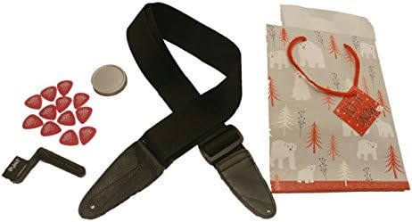 Guitar Pick Set with String Winder - Strap - Pick Holder - Delrin 500 Series Picks - Includes Holiday Gift Bag for Gift Giving (0.96mm)