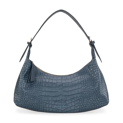 Montana West Crocodile Crescent Hobo Bag