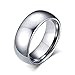 8mm Domed Tungsten Carbide Wedding Band Rings For Men Women Beveled Edge Comfort Fit Size 5-13