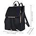 COOFIT Black Faux Leather Backpack for Women Schoolbag Casual Daypack