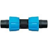 Watts ASC1 ANKA Series High Pressure Poly-Pipe Straight Coupling, 1" x 1" Black Insert Fitting w/ Blue Tapered Nut Seals, Hig