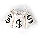 PAUBOLI Dollar Sign $ Money Bag 8 x 10 Inches (3pcs/Pkg) Canvas Drawstring Bag Bank Robber Bag Bag