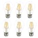 La Farah A19 LED Filament Bulb 6W, Non-Dimmable,60 Watt Incandescent Bulb Equivalent, 600 lumen, 2700K Warm White,E26 LED Edison Bulb Clear, 120v, ETL Listed -Pack of 6