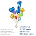 Lubatis 1st Birthday Boy Decoration; Boy First Birthday Decorations; Cake Topper First Birthday, Rainbow Birthday Banner, 40 inch 1 Mylar Balloon, 35 pcs Rainbow Birthday Party Set, LeTime (Blue)