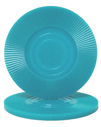 25 Interlocking Plastic Radial Poker Chips - Choose Colors (LIGHT BLUE)