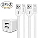 Charger, Dual Port Travel Wall Power Adapter 4.2A 21W with [2-PACK] (5ft) 1.5M YUNSONG Lightning Cable USB Data Charge Sync Cable for iPhone 6S/6S Plus/5SE/5S, iPod, iPad Air/mini